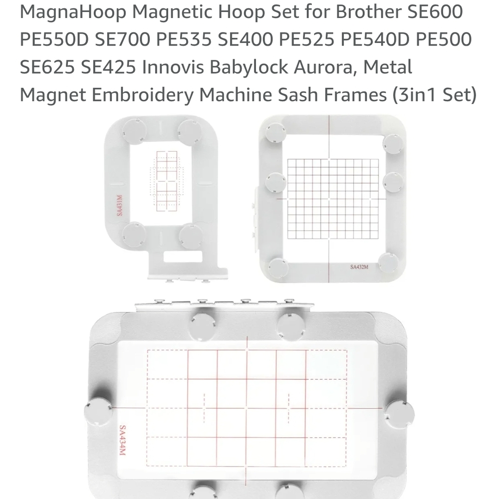 MagnaHoop Magnetic Hoop Set for Embroidery Machines